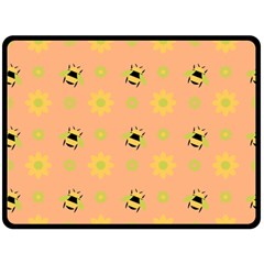 Bee A Bug Nature Wallpaper Double Sided Fleece Blanket (large)  by Sapixe