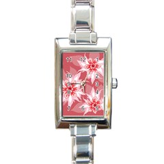 Flower Leaf Nature Flora Floral Rectangle Italian Charm Watch by Sapixe