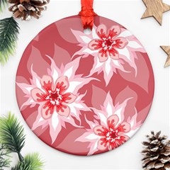 Flower Leaf Nature Flora Floral Round Ornament (two Sides) by Sapixe