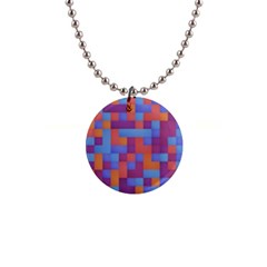 Squares Background Geometric Modern 1  Button Necklace by Sapixe