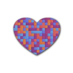 Squares Background Geometric Modern Heart Coaster (4 Pack)  by Sapixe