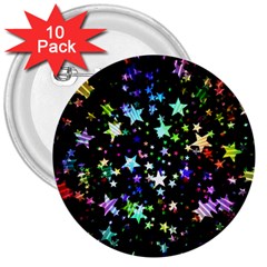 Christmas Star Gloss Lights Light 3  Buttons (10 Pack)  by Sapixe