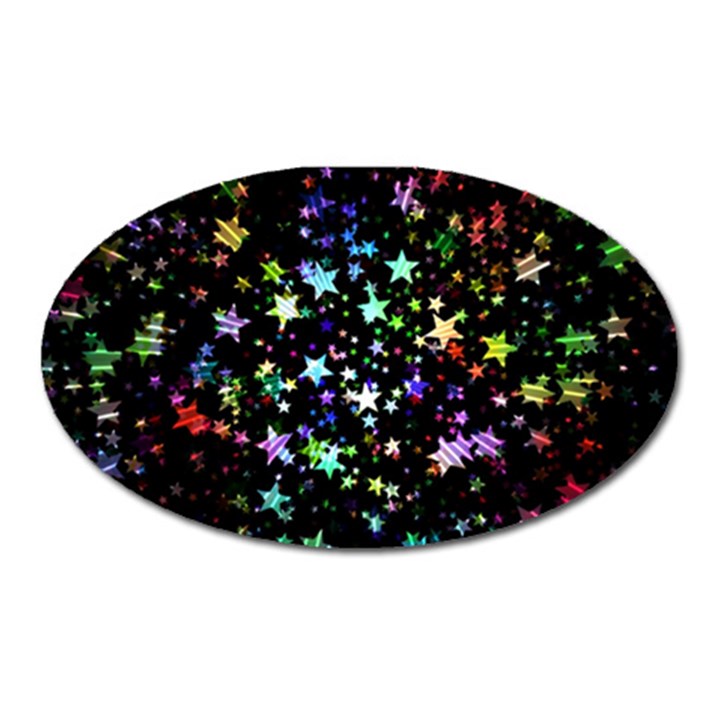 Christmas Star Gloss Lights Light Oval Magnet