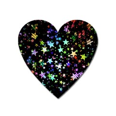 Christmas Star Gloss Lights Light Heart Magnet by Sapixe