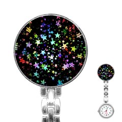 Christmas Star Gloss Lights Light Stainless Steel Nurses Watch by Sapixe