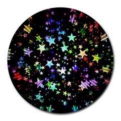 Christmas Star Gloss Lights Light Round Mousepads by Sapixe