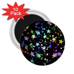 Christmas Star Gloss Lights Light 2 25  Magnets (10 Pack)  by Sapixe