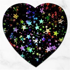 Christmas Star Gloss Lights Light Jigsaw Puzzle (heart) by Sapixe