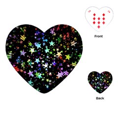 Christmas Star Gloss Lights Light Playing Cards (heart) by Sapixe