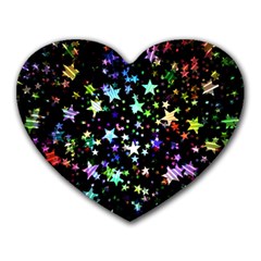 Christmas Star Gloss Lights Light Heart Mousepads by Sapixe