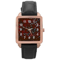 Background Christmas Decoration Rose Gold Leather Watch  by Sapixe