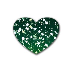 Christmas Star Advent Background Heart Coaster (4 Pack)  by Sapixe