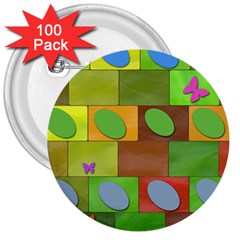 Easter Egg Happy Easter Colorful 3  Buttons (100 Pack)  by Sapixe