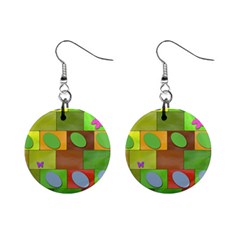 Easter Egg Happy Easter Colorful Mini Button Earrings by Sapixe