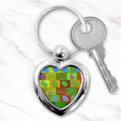 Easter Egg Happy Easter Colorful Key Chains (heart)  by Sapixe