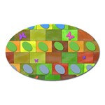 Easter Egg Happy Easter Colorful Oval Magnet Front