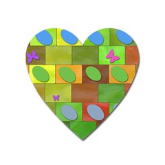 Easter Egg Happy Easter Colorful Heart Magnet by Sapixe