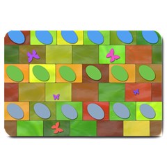 Easter Egg Happy Easter Colorful Large Doormat  by Sapixe