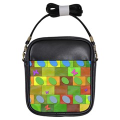 Easter Egg Happy Easter Colorful Girls Sling Bag by Sapixe