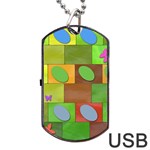 Easter Egg Happy Easter Colorful Dog Tag USB Flash (One Side) Front