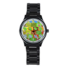 Easter Egg Happy Easter Colorful Stainless Steel Round Watch by Sapixe