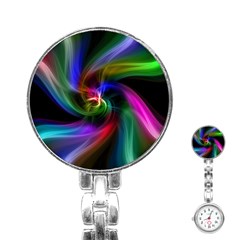 Abstract Art Color Design Lines Stainless Steel Nurses Watch by Sapixe