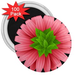 Plant Flower Flowers Design Leaves 3  Magnets (100 Pack) by Sapixe