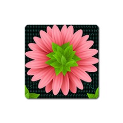 Plant Flower Flowers Design Leaves Square Magnet