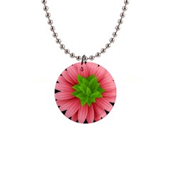 Plant Flower Flowers Design Leaves 1  Button Necklace by Sapixe