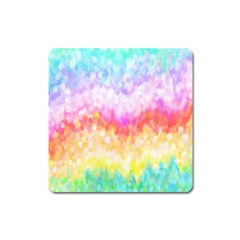 Rainbow Pontilism Background Square Magnet