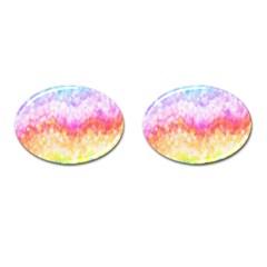 Rainbow Pontilism Background Cufflinks (oval) by Sapixe