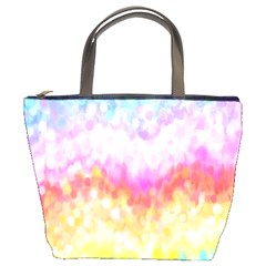 Rainbow Pontilism Background Bucket Bag by Sapixe