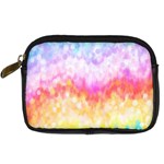 Rainbow Pontilism Background Digital Camera Leather Case Front