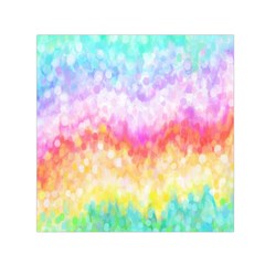 Rainbow Pontilism Background Small Satin Scarf (square)