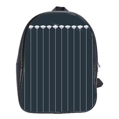 Pinstripe In Diamond Head Pins Pattern School Bag (xl) by emilyzragz