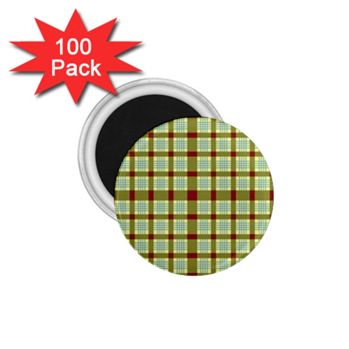 Geometric Tartan Pattern Square 1.75  Magnets (100 pack) 