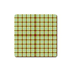 Geometric Tartan Pattern Square Square Magnet