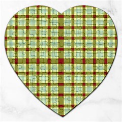 Geometric Tartan Pattern Square Jigsaw Puzzle (heart) by Sapixe