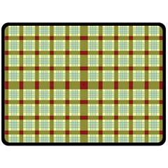 Geometric Tartan Pattern Square Fleece Blanket (large)  by Sapixe