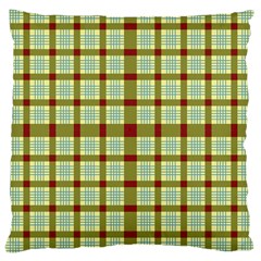 Geometric Tartan Pattern Square Large Cushion Case (two Sides) by Sapixe