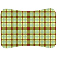 Geometric Tartan Pattern Square Velour Seat Head Rest Cushion by Sapixe