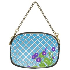 Morning Glory Argyle (Blue Sky) Pattern Chain Purse (One Side)