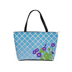 Morning Glory Argyle (blue Sky) Pattern Classic Shoulder Handbag by emilyzragz