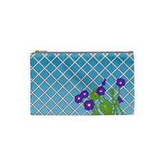 Morning Glory Argyle (Blue Sky) Pattern Cosmetic Bag (Small)