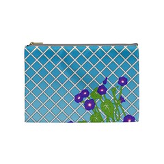 Morning Glory Argyle (Blue Sky) Pattern Cosmetic Bag (Medium)