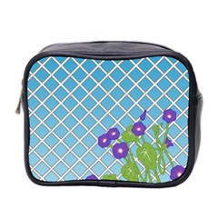 Morning Glory Argyle (Blue Sky) Pattern Mini Toiletries Bag (Two Sides)