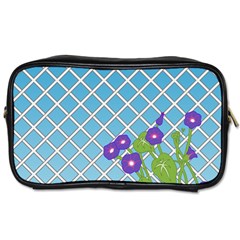 Morning Glory Argyle (Blue Sky) Pattern Toiletries Bag (Two Sides)