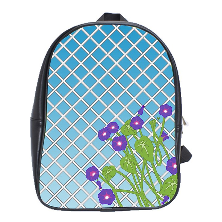 Morning Glory Argyle (Blue Sky) Pattern School Bag (XL)