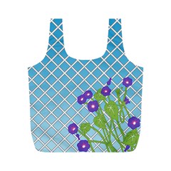 Morning Glory Argyle (Blue Sky) Pattern Full Print Recycle Bag (M)