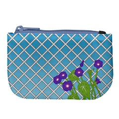 Morning Glory Argyle (Blue Sky) Pattern Large Coin Purse